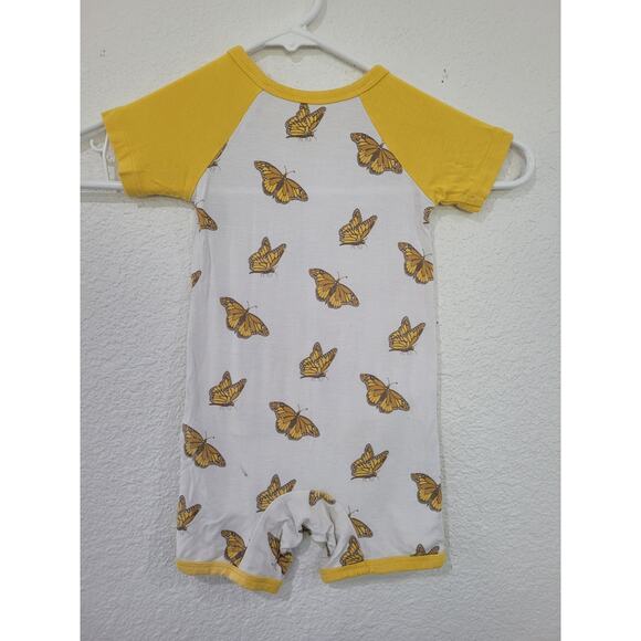Kyte Baby Yellow Butterfly Short Romper with Pocket size 12-18 months #8 - Picture 2 of 5
